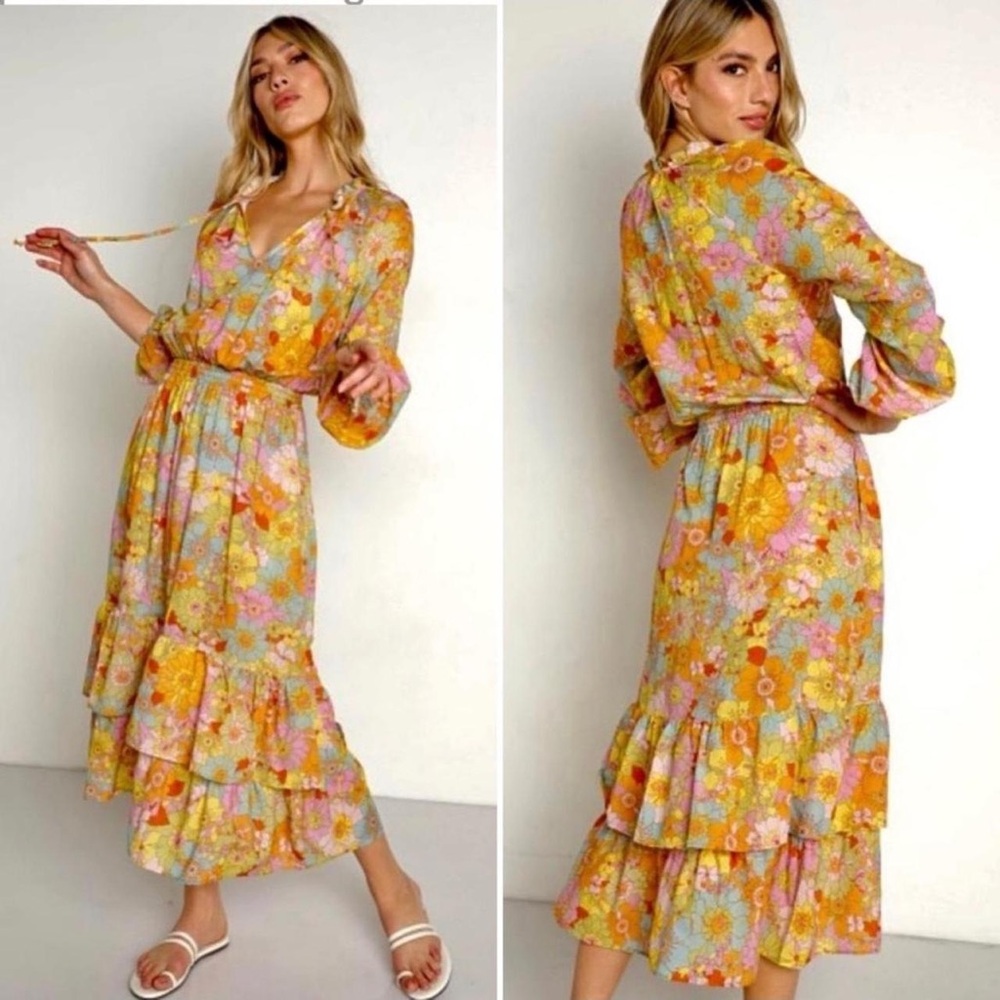Show Me Your MuMu Cait Groovy Tiered Ruffled Dress